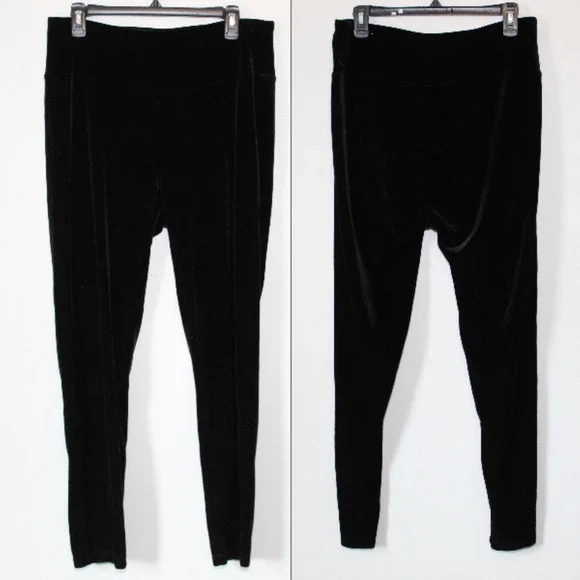 Soft Surroundings Velvet Stretch Pull On Pants Black Women's Size Large H14242 - Picture 8 of 8